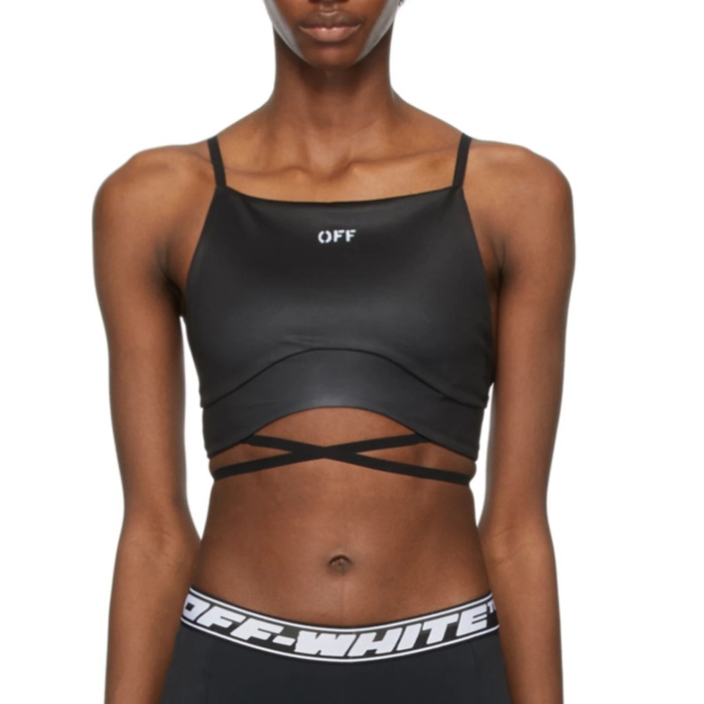 Off white strappy crop top